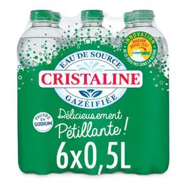CRISTALINE Eau de source gazeuse 6x50cl