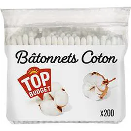 TOP BUDGET Bâtonnets coton x200