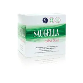 SAUGELLA Serviette hygiénique nuit extra fine cotton touch x12