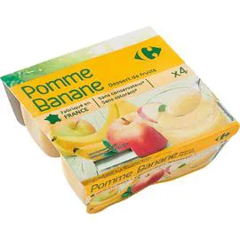 CARREFOUR Compote pomme banane 4x100g