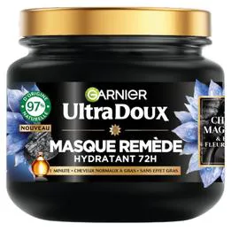 GARNIER, ULTRA DOUX Masque Capillaire Remède Hydratant Charbon Magnétique & Huile De Fleur De Nigelle 340ml