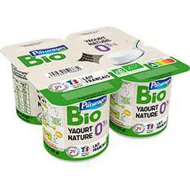 PÂTURAGES BIO Yaourt nature 0% de MG BIO 4x125g