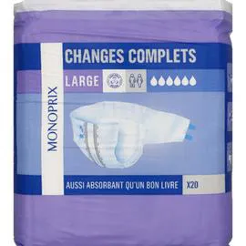 MONOPRIX Changes complets mixtes large Taille 50-62 l'unité