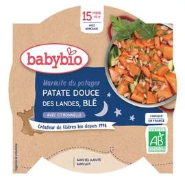 BABYBIO Marmitte du Potager Patate Douce & Blé dès 15M 260g