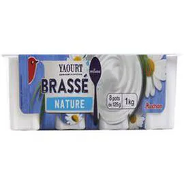 AUCHAN Yaourt brassé nature 8x125g