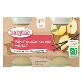 BABYBIO Compote bébé - 4 mois Pommes 2x130g
