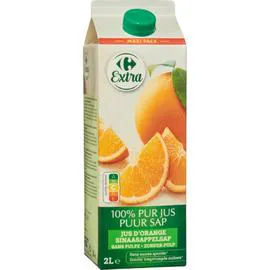 CARREFOUR Jus d'orange sans pulpe 100% pur jus 2l