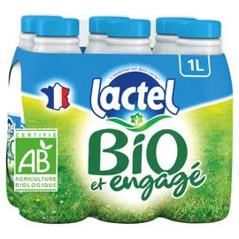 LACTEL Lait Bio Demi-Ecrémé UHT 6x1l