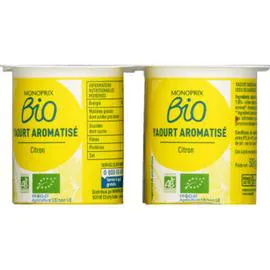 MONOPRIX BIO Yaourt aromatisé citron bio 4x125g