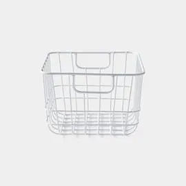 MONOPRIX Maison Panier Carré, Fils Métal, Blanc l'unité