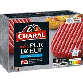 CHARAL Steak haché 5% MG Le Pur Boeuf 4x100g
