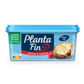 PLANTA FIN Margarine demi-sel tartine et cuisson sans huile de palme 450g
