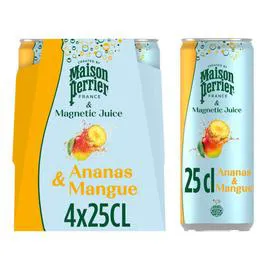 MAISON PERRIER Maison perrier & Magnetic Juice Boisson Gazeuse Ananas Mangue 4x25cl
