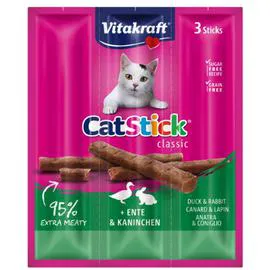 VITAKRAFT Friandise pour chat sticks mini canard/lapin 3x6g