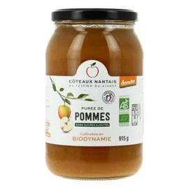 CÔTEAUX NANTAIS Purée Pommes Demeter Sans Sucres Format Family Bio 915g