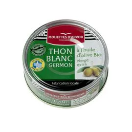 LES MOUETTES D'ARVOR Thon Blanc sauvage germon à l'huile d'olive vierge extra Bio 160g