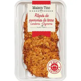 MAISON TINO Galettes râpés de pommes de terre lardons oignons 4x110g