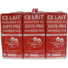 C'EST QUI LE PATRON ?! Lait Entier Stérilisé UHT 6x1l