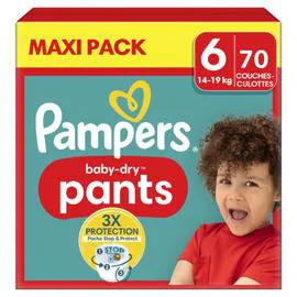 PAMPERS Couches Bébé Baby-Dry Pants 14 - 19 kg Taille 6 x70