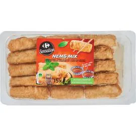CARREFOUR EXTRA Nems assortiment 3 variétés 360g