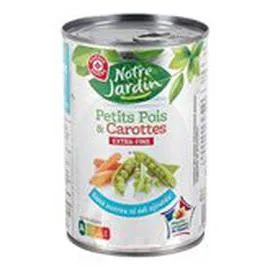 MARQUE REPÈRE, NOTRE JARDIN Petits pois Carottes Sans sel ajouté 265g