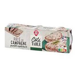 MARQUE REPÈRE, CÔTÉ TABLE Pâté de campagne Pur porc 3x78g
