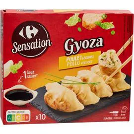 CARREFOUR, SENSATION Plat cuisiné Gyoza poulet légumes SENSATION 212g