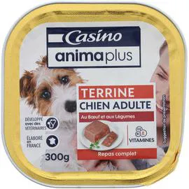 CASINO ANIMAPLUS Terrine au Boeuf & aux Légumes pour Chien Adulte 300g