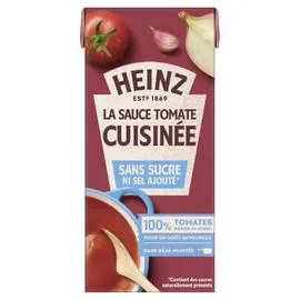 HEINZ Sauce Tomate Cuisinée Ail & Oignon sans sel et sans sucres ajoutés 350g