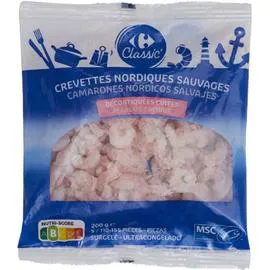 CARREFOUR CLASSIC' Crevettes nordiques décortiquées cuites 200g