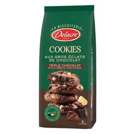 DELACRE Cookies Triple chocolat 136g