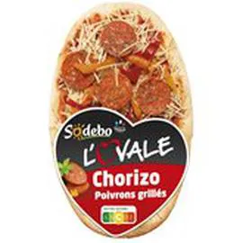 SODEBO, L'OVALE PIzza Chorizo poivrons 200g