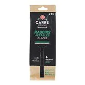 MARQUE REPÈRE, CARRÉ HOMME Rasoirs jetables 2 lames x10
