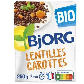 BJORG Plat cuisiné lentilles carottes bio 250g