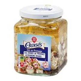 MARQUE REPÈRE, LES CROISÉS Dés Fromages Herbes Poivrons 29% MG 300g