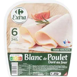 CARREFOUR EXTRA Blanc de poulet doré au four 6x40g