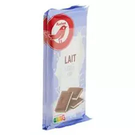 AUCHAN Tablette de chocolat au lait coeur de lait 2x100g