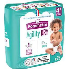 POMMETTE Couches Agility Dry, taille 4+ : 9 x26