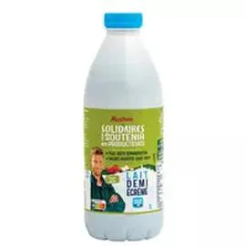 AUCHAN SOLIDAIRES CULTIVONS LE BON Lait demi-écrémé UHT 1l