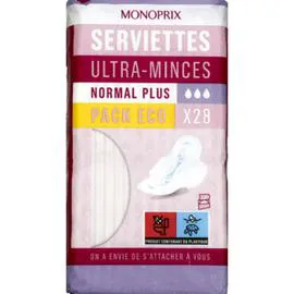 MONOPRIX Serviettes ultra-minces Normal Plus l'unité