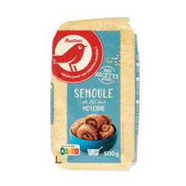 AUCHAN Semoule de blé dur moyenne 500g