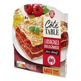 MARQUE REPÈRE, CÔTÉ TABLE Lasagnes bolognaise Barquette 350g