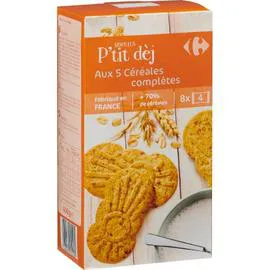 CARREFOUR Biscuits petit déjeuner aux 5 céréales 400g