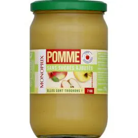 MONOPRIX Purée de pomme sans sucres ajoutés 710g