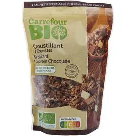 CARREFOUR BIO Céréales bio 3 chocolats 375g