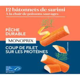 MONOPRIX Bâtonnets de surimi saveur crabe 200g