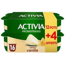 DANONE, ACTIVIA Yaourt bifidus saveur vanille 16x125g