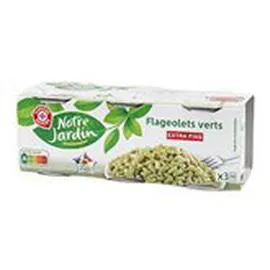MARQUE REPÈRE, NOTRE JARDIN Flageolets verts Extra fins 3x130g