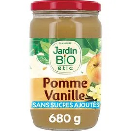 LÉA NATURE, JARDIN BIO ÉTIC Compote pomme vanille bourbon sans sucres ajoutés Bio 680g