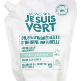 MONOPRIX JE SUIS VERT Adoucissant concentré à l'aloe vera pour peaux sensibles 750ml